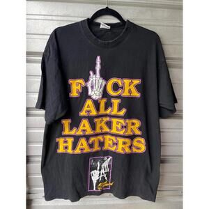 F All Los Angeles Lakers Haters Street Approved Skeleton Black T-Shirt Mens Xl